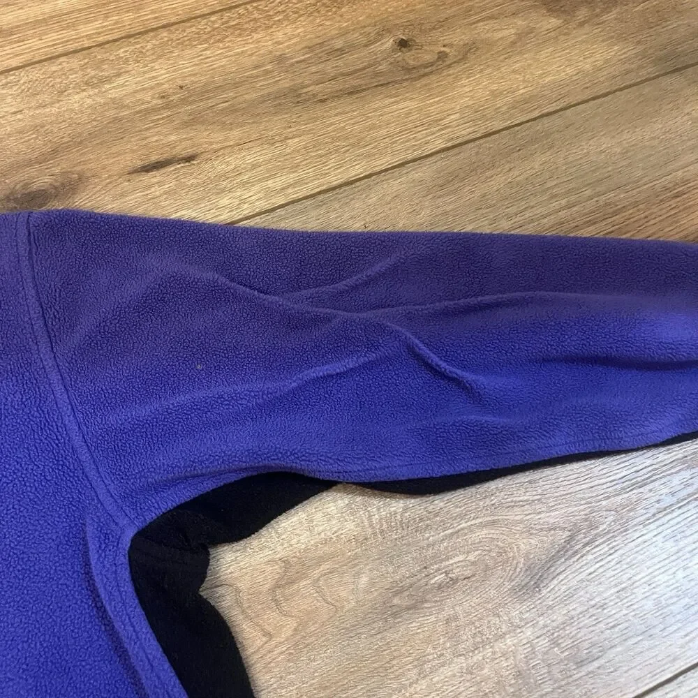 Vintage Lowe Alpine Fleece 1/2 Zip Pullover Sweatshirt Purple Black USA Made S